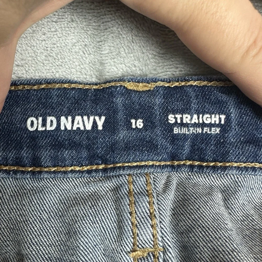 Old Navy Jeans Boys 16 Denim Blue Dark Wash Straight